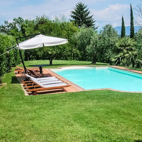 Soak up the Tuscan sunshine from the blissfully private pool