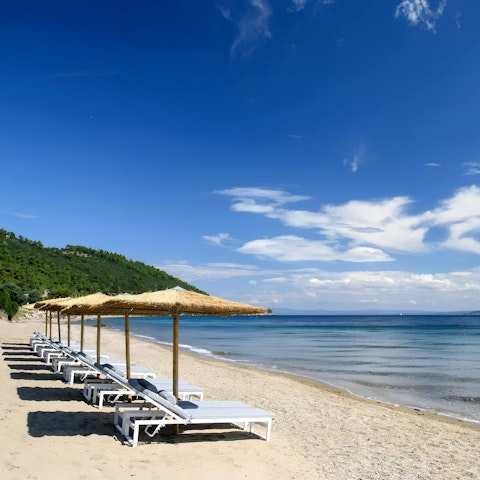Spend your days at the private beach, 150 metres away