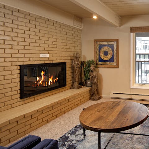 Cosy up by the crackling fire