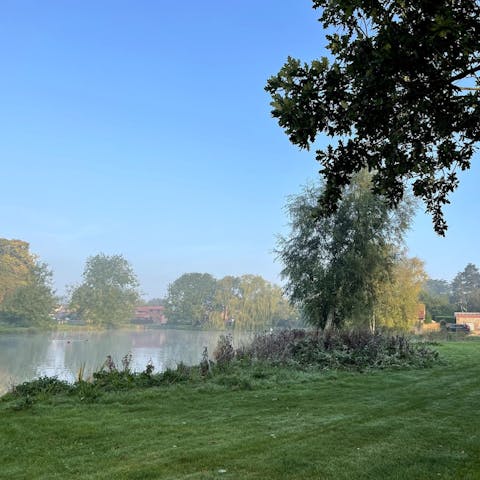 Have a stroll around the village duck pond or view it from this cottage's windows