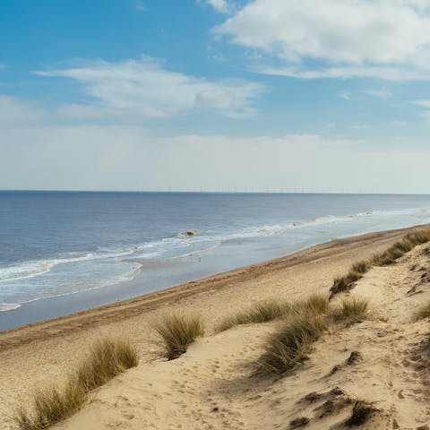 Spend the day on Old Hunstanton Beach, a thirty-minute drive away
