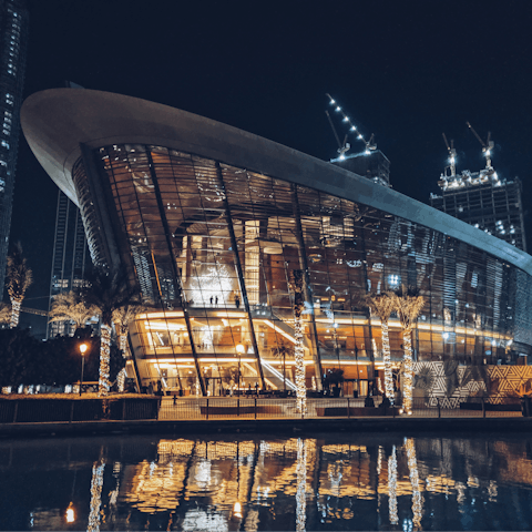 Catch a show at the magnificent Dubai Opera House nearby