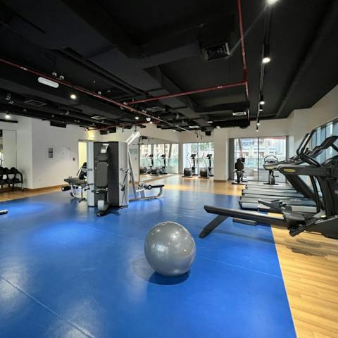 Maintain your weekly fitness routine at the on-site gym