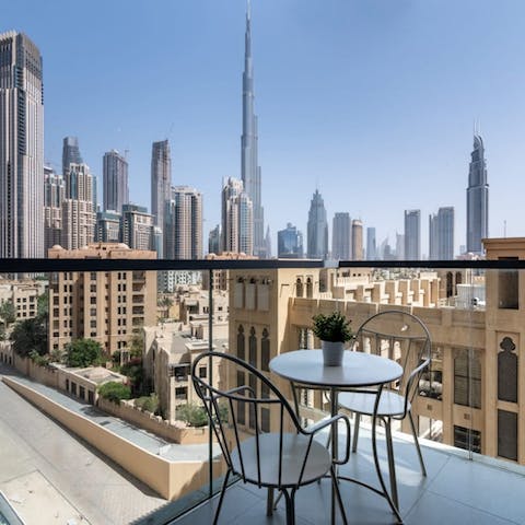 Take five on your private balcony and drink in the stunning skyline views