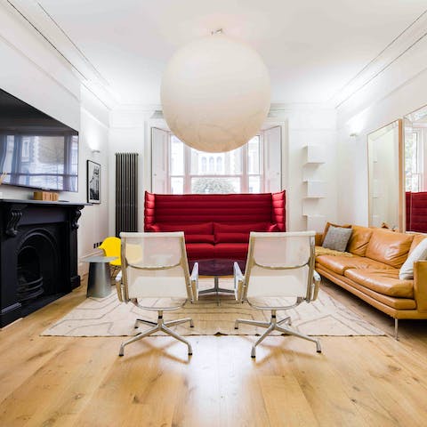 Hang out with your loved ones in the bright living space
