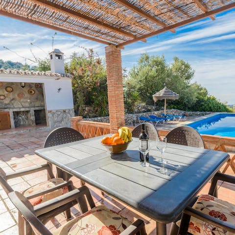 Light the barbecue and enjoy a meal outdoors on the private terrace