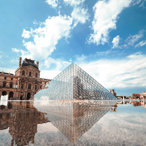 Stroll fifteen minutes to visit the Louvre