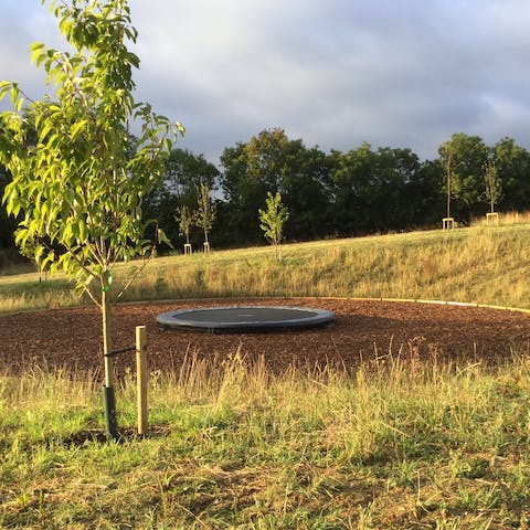 Watch on the little ones enjoy the sunken trampoline