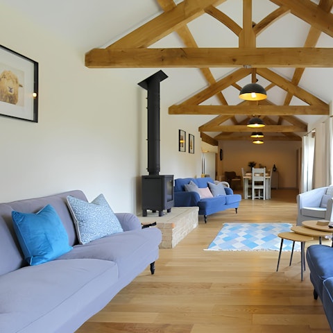 Gather around one of two log burners when the Cotswold weather turns cooler