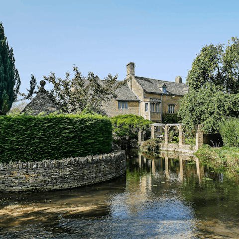 Explore Bourton-on-the-Water, a short drive away