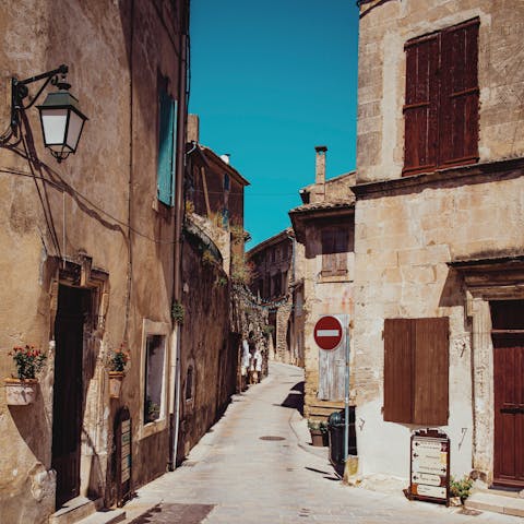 Explore the hillside village of Ménerbes – a short stroll away