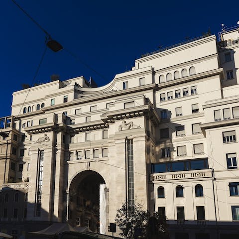 Stay on one of the upper floors of the Galleria del Corso, one of the city's famous shopping arcades