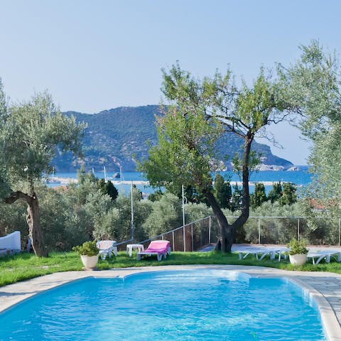 Make a splash in the glittering swimming pool on hot afternoons