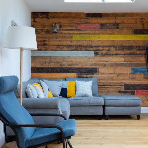 Admire the innovative use of reclaimed wood