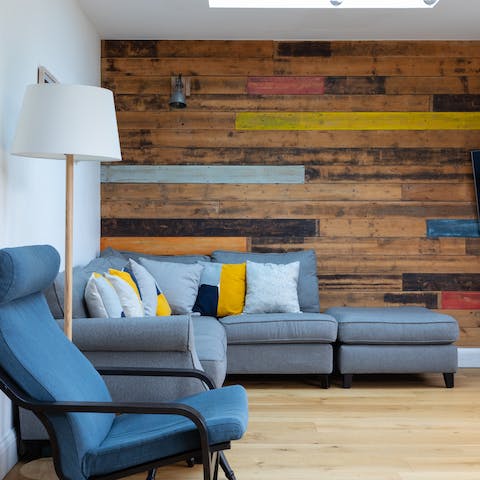 Admire the innovative use of reclaimed wood