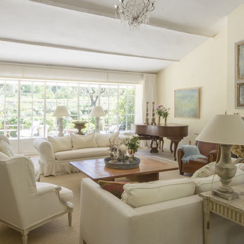 Relax in the cream-coloured living area