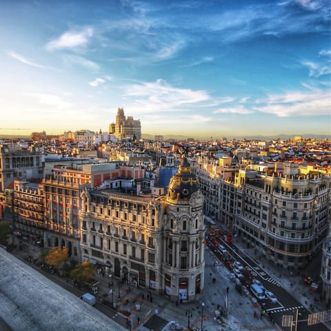 Stay in the heart of Madrid, a ten-minute walk from Gran Vía