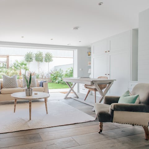 Enjoy peace and calm in the ground floor living and work space