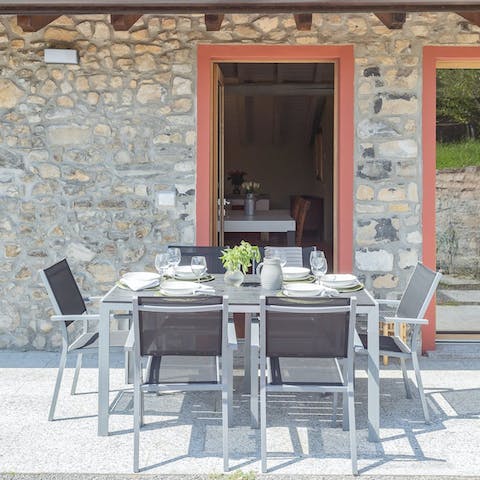 Serve delicious Italian meals on the private terrace