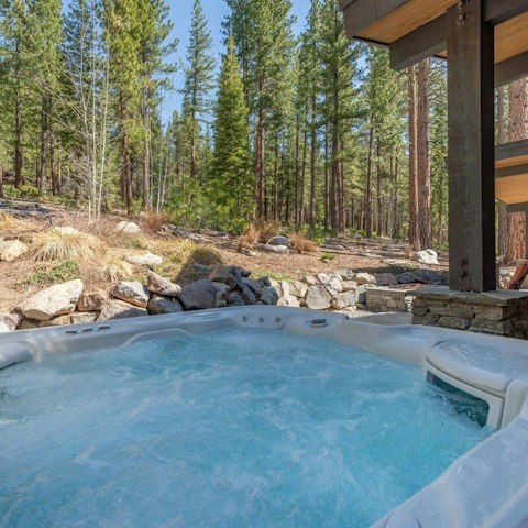Find peace and relaxation while soaking in the hot tub
