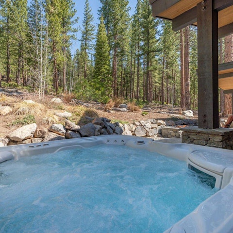 Find peace and relaxation while soaking in the hot tub