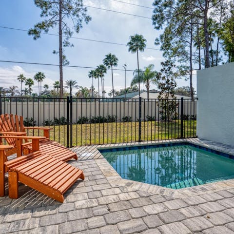 Wind down with evening drinks by the private pool