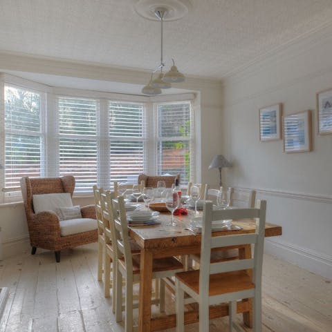 Enjoy some Dorset apple cake at the dining table