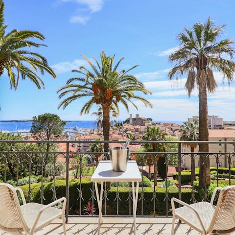 Soak up the incredible view from the sunny balcony