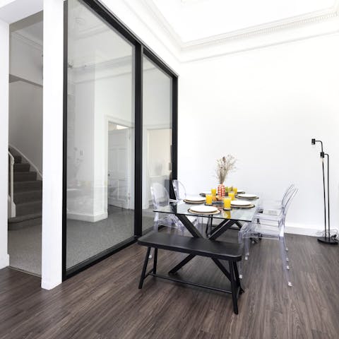 Sit down for breakfast in the stylish dining area