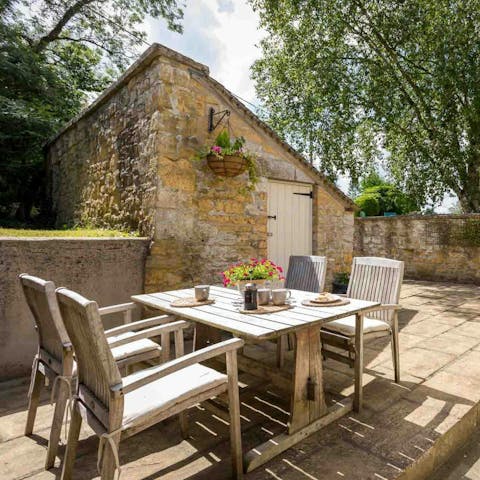 Sip your morning coffee on the sunny terrace