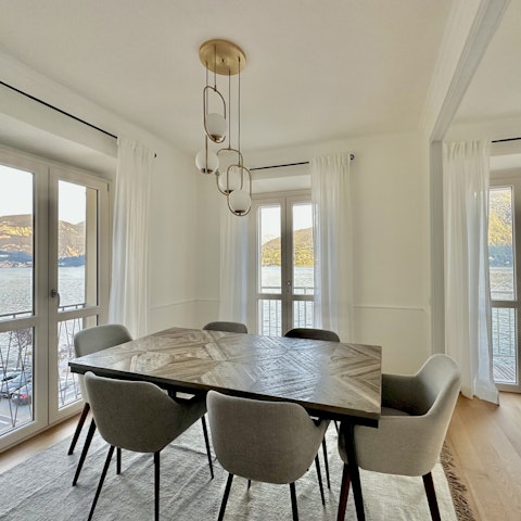 Make dining at home a stylish affair with views across Lake Como