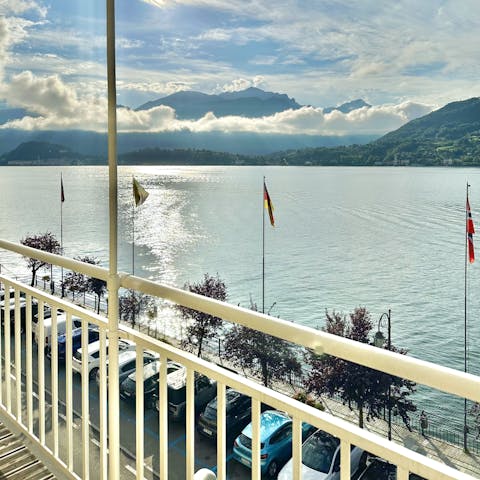 Start your morning the Italian way with coffee on the balcony