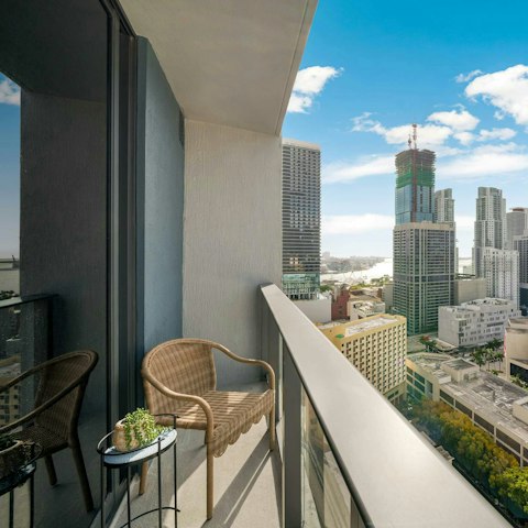 Start each morning with a double espresso on the balcony