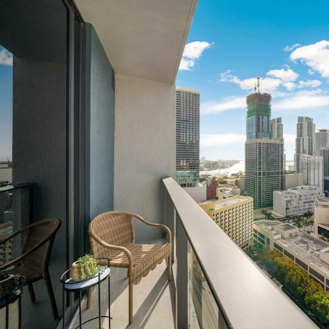 Start each morning with a double espresso on the balcony