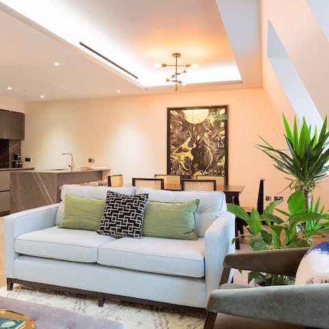 Relax in the bright living space