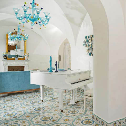 Entertain your guests with a few tunes on the piano