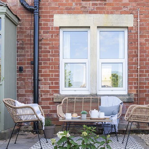 Tuck into pastries and coffee in the garden
