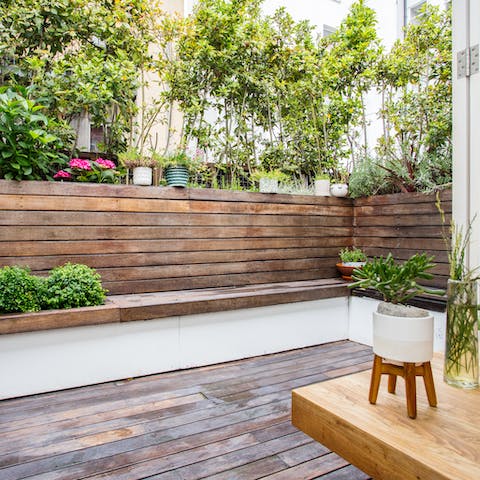Find your own private oasis on the terrace, the perfect spot for G&Ts