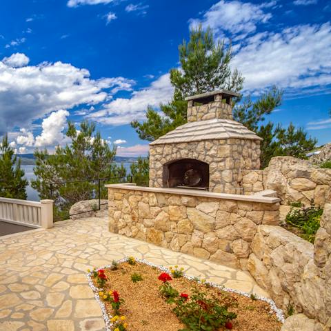 Pick up fresh produce from the nearby supermarket and grill up a feast on the stone brick barbecue