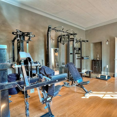 Start the day with a few reps in your private gym