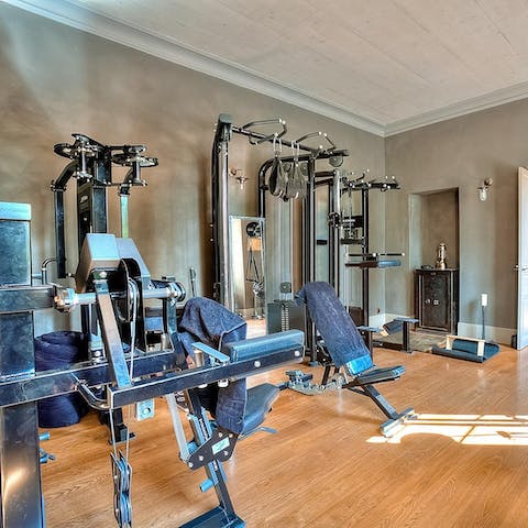 Start the day with a few reps in your private gym