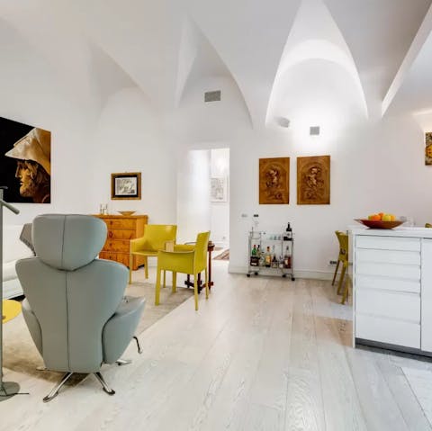 Admire the unique architecture of the historic property