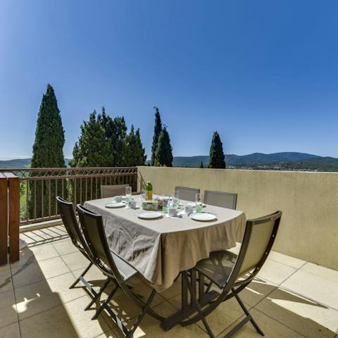 Dine alfresco with enviable views