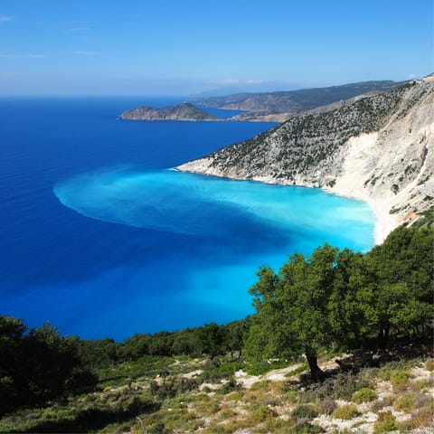 Visit picturesque Argostoli – an eight-mile drive away