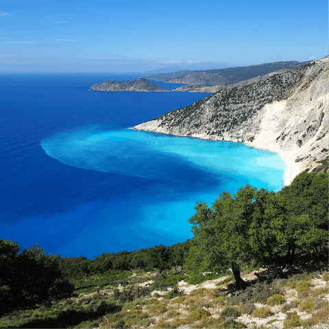 Visit picturesque Argostoli – an eight-mile drive away