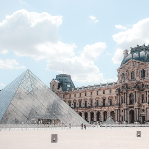 Take a break from work to explore the Louvre – it's a short walk away