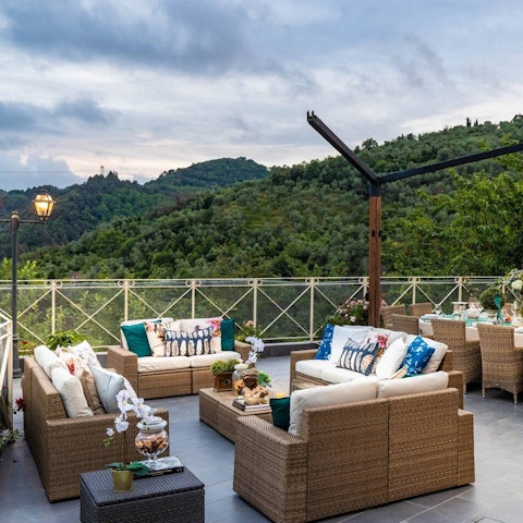 Enjoy drinks on the terrace with panoramic views