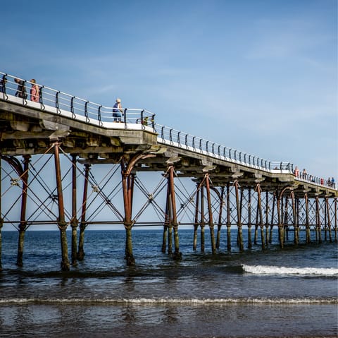 Visit the Victorian Saltburn Pier less than a 10 minute walk away