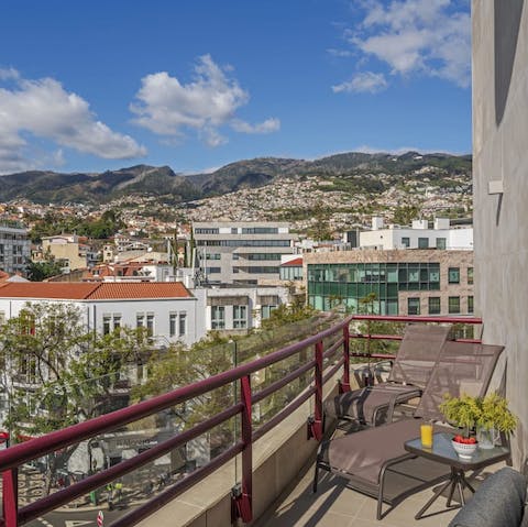 Soak up the sun with the mountains as your backdrop