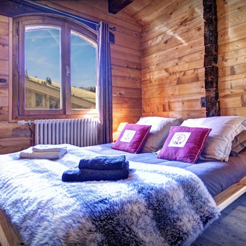 Sink into the cosy bed after a day on the mountains